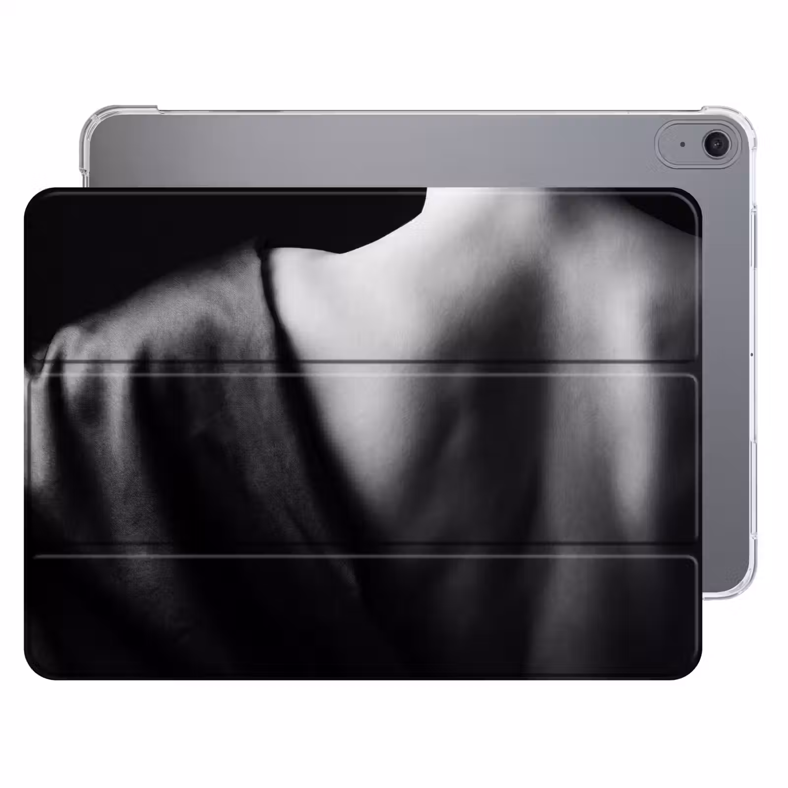 iPad hoes - Schouder - Zijde - Rug - Zwart - Wit - Elegant — 1