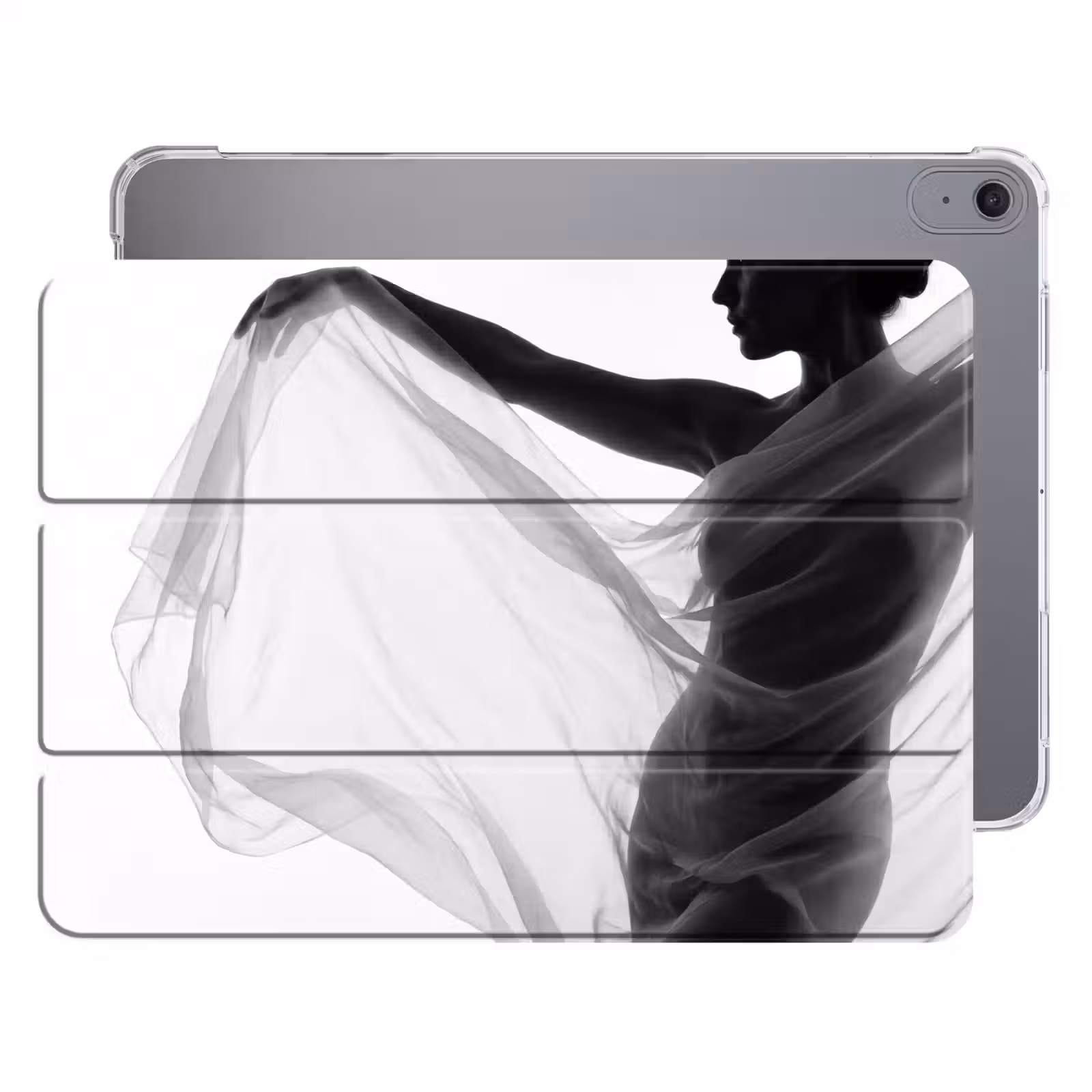 iPad hoes - Silhouet - Sluier - Vormen - Zwart - Wit - Sensueel — 1