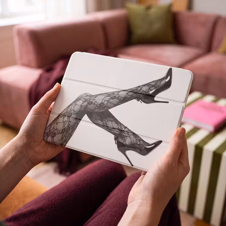 iPad hoes - Benen - Kant - Hakken - Zwart - Wit - Uitdagend — 4
