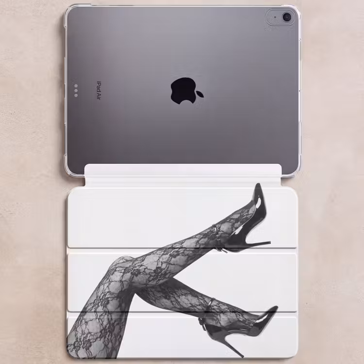 iPad hoes - Benen - Kant - Hakken - Zwart - Wit - Uitdagend — 6