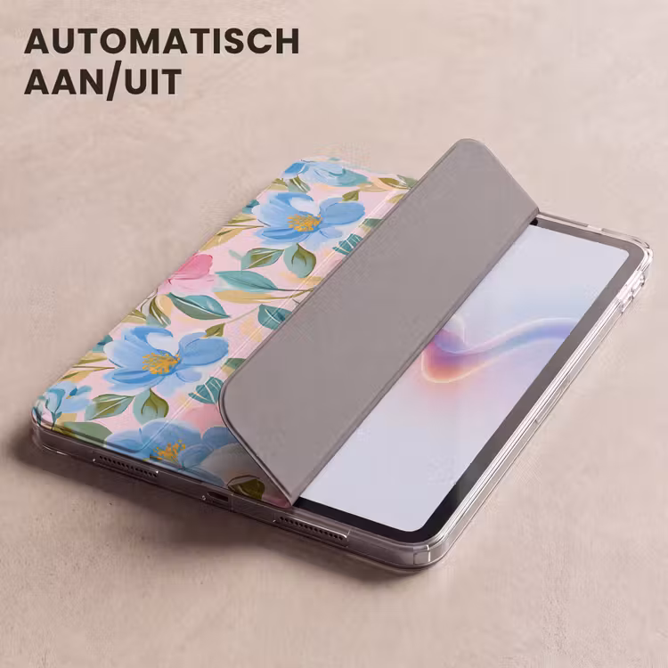 iPad hoes - Blauw - Roze - Bloemen — 5