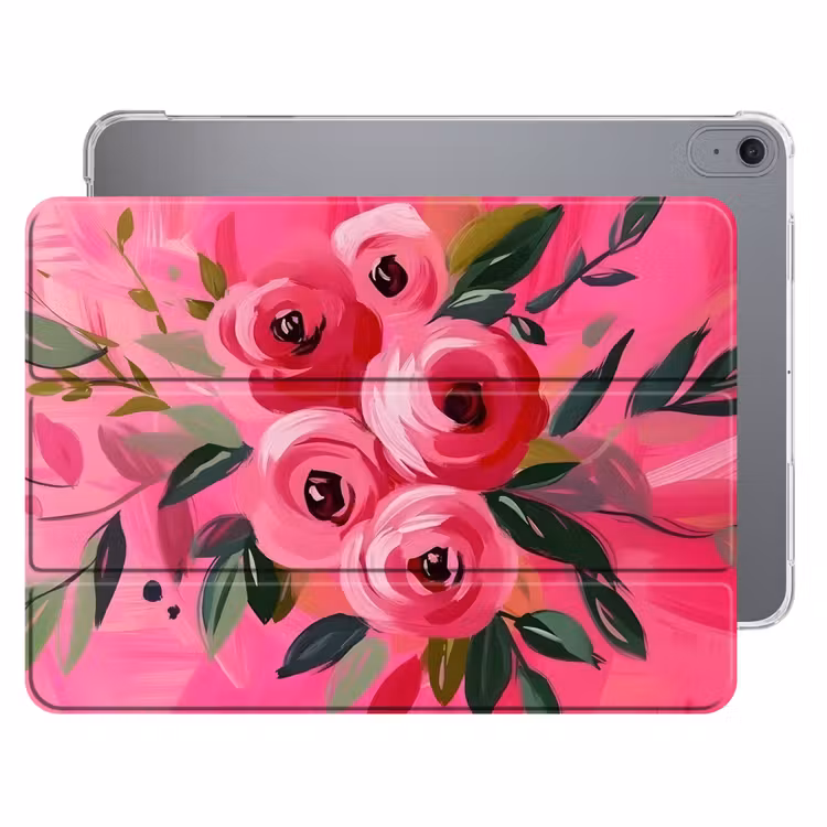iPad hoes - Bloemen - Verf - Roze — 1