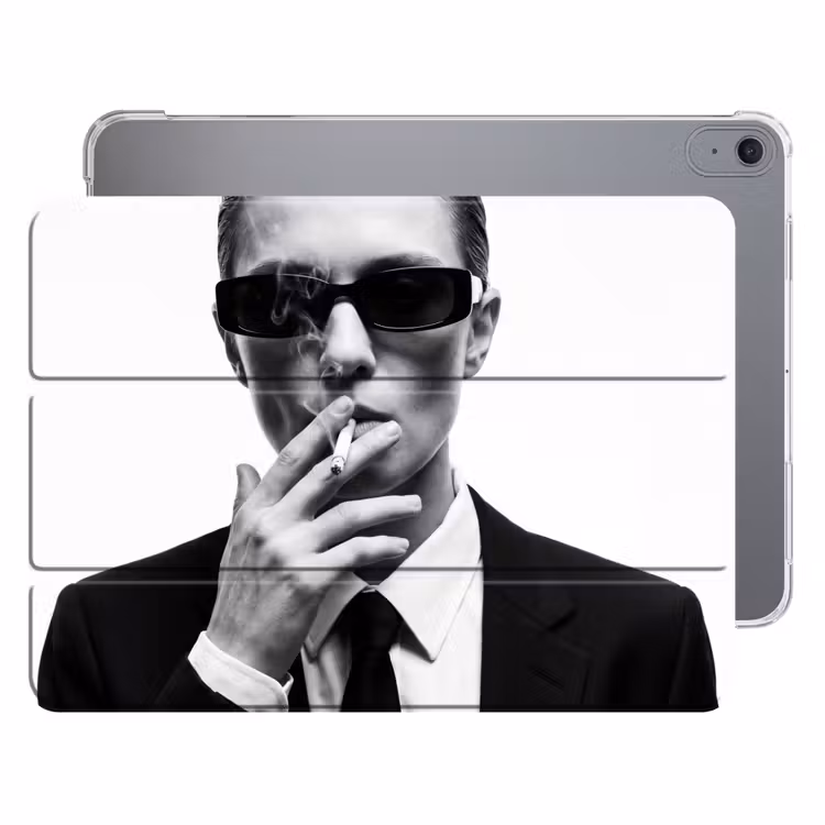 iPad hoes - Portret - Pak - Roken - Zwart - Wit - Stoer — 1