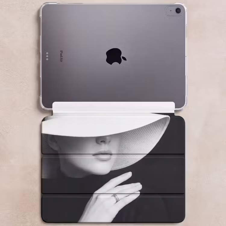 iPad hoes - Vrouw - Hoed - Hand - Zwart - Wit - Klassiek — 6