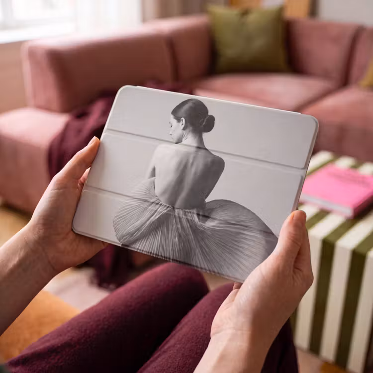 iPad hoes - Vrouw - Rug - Textuur - Zwart - Wit - Elegant — 4