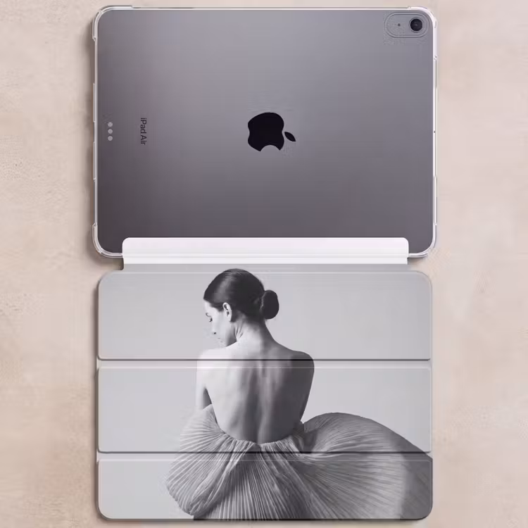 iPad hoes - Vrouw - Rug - Textuur - Zwart - Wit - Elegant — 6