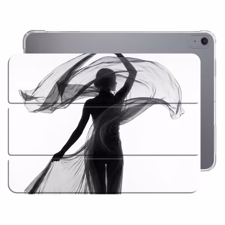 iPad hoes - Vrouw - Sluier - Portret - Zwart - Wit - Artistiek — 1