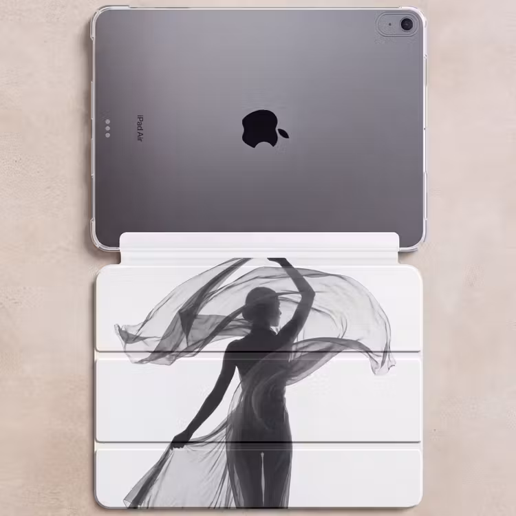 iPad hoes - Vrouw - Sluier - Portret - Zwart - Wit - Artistiek — 6