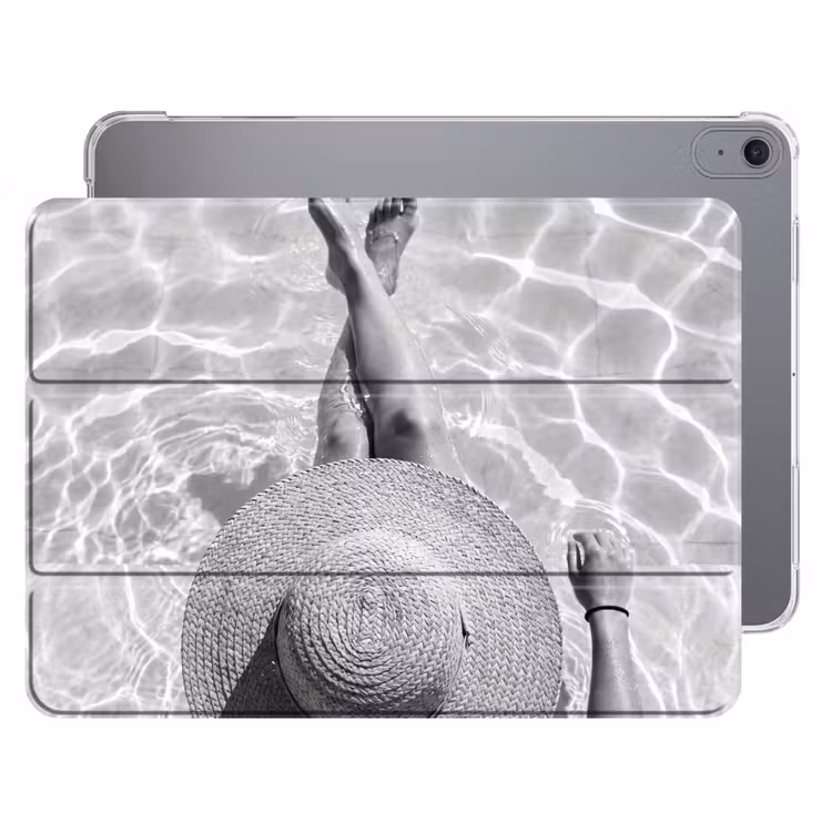 iPad hoes - Zwembad - Hoed - Water - Zwart - Wit - Zomers — 1