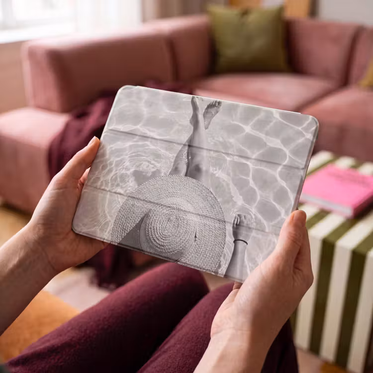 iPad hoes - Zwembad - Hoed - Water - Zwart - Wit - Zomers — 4