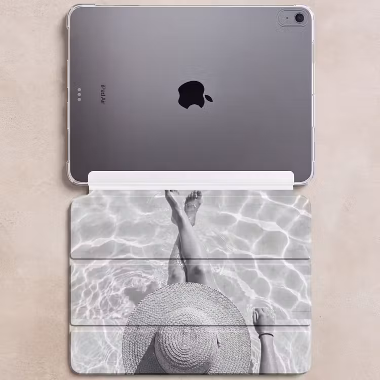 iPad hoes - Zwembad - Hoed - Water - Zwart - Wit - Zomers — 6