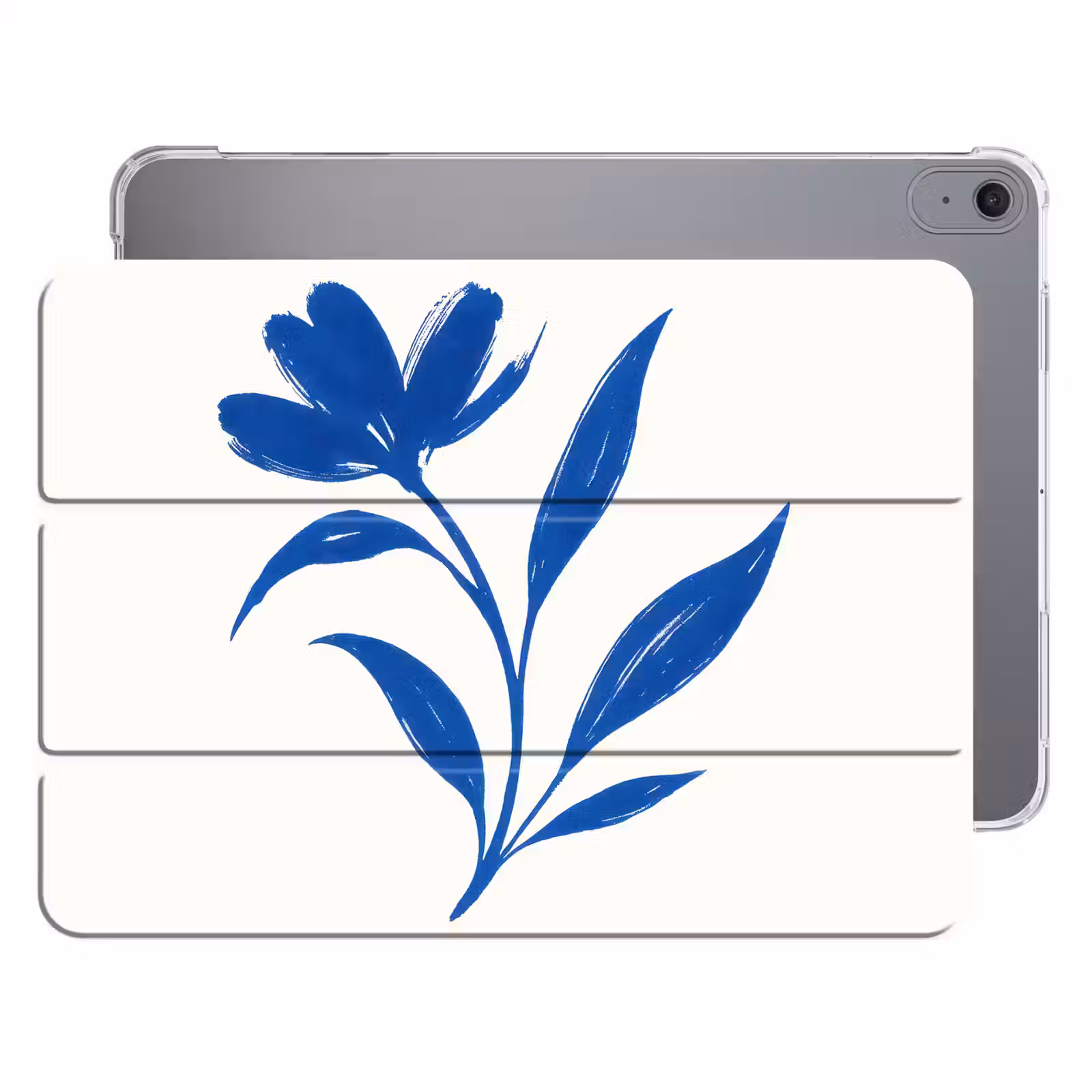 iPad hoes - Bloem - Blaadjes - Minimalistisch - Blauw — 1