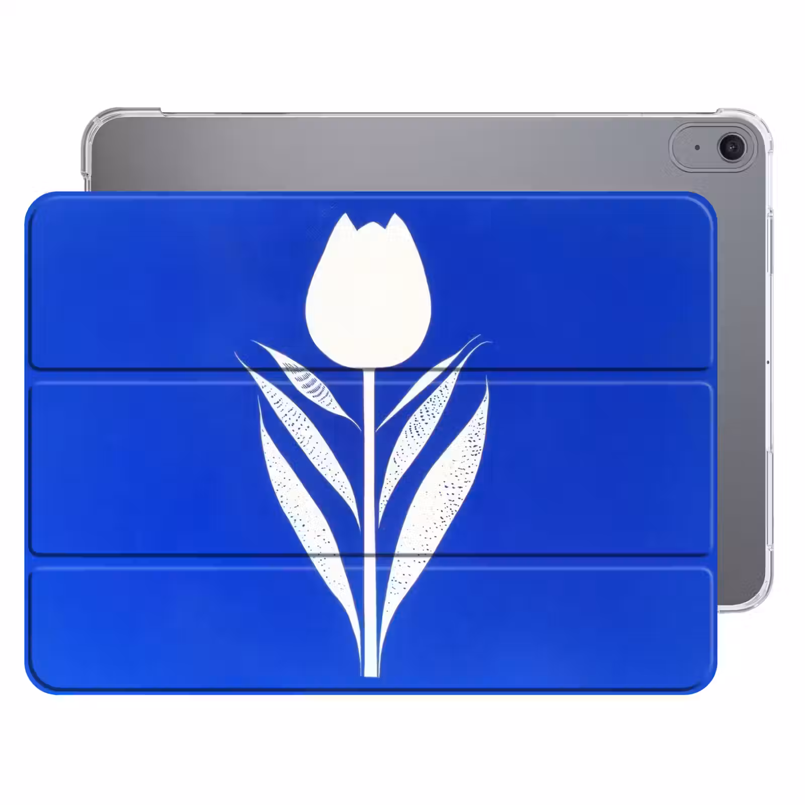 iPad hoes - Tulp - Minimalistisch - Bladeren - Wit — 1