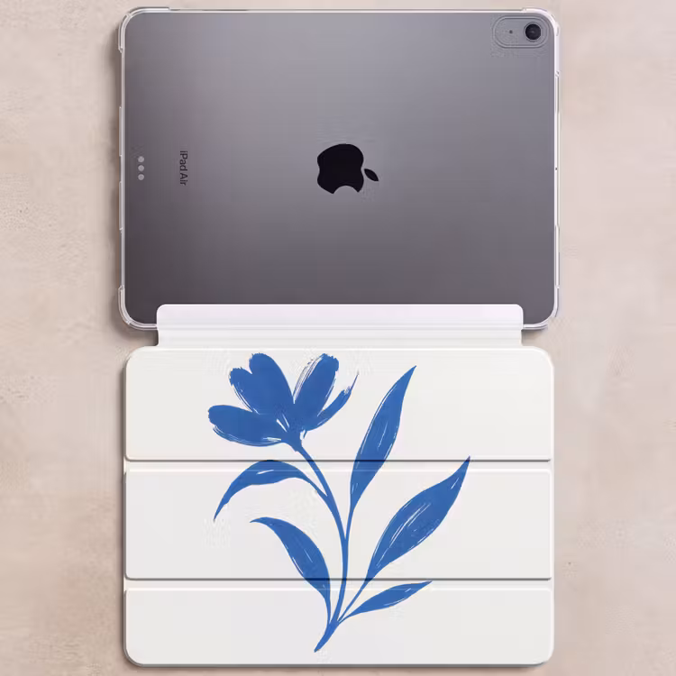 iPad hoes - Bloem - Blaadjes - Minimalistisch - Blauw — 6