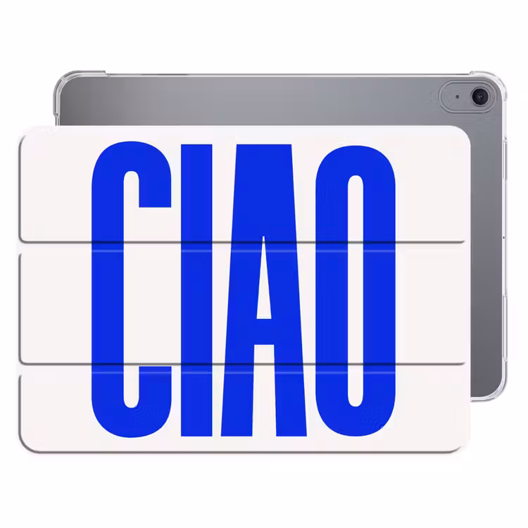 iPad hoes - Ciao - Hoofdletters - Blauw - Minimalistisch — 1