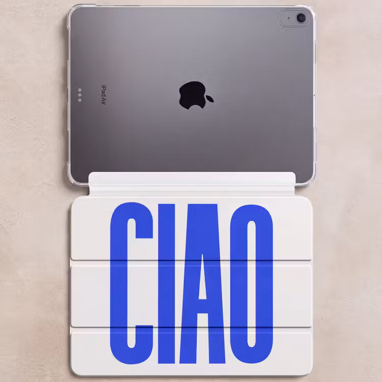 iPad hoes - Ciao - Hoofdletters - Blauw - Minimalistisch — 6