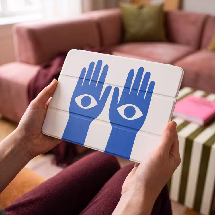 iPad hoes - Handen - Twee - Ogen - Blauw — 4