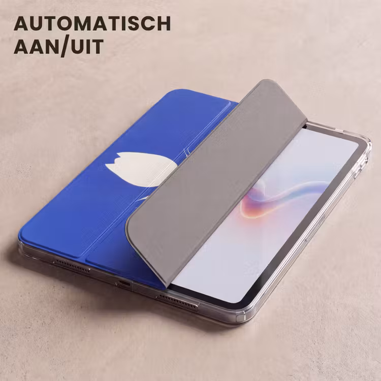 iPad hoes - Tulp - Minimalistisch - Bladeren - Wit — 5