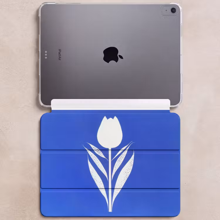 iPad hoes - Tulp - Minimalistisch - Bladeren - Wit — 6