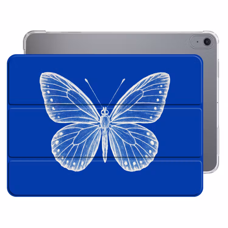 iPad hoes - Vlinder - Wit - Getekend - Stippen — 1