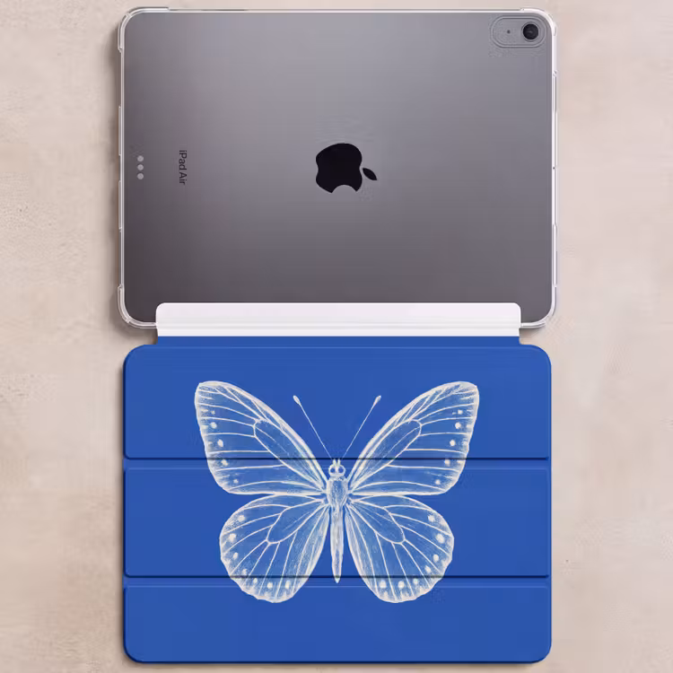iPad hoes - Vlinder - Wit - Getekend - Stippen — 6