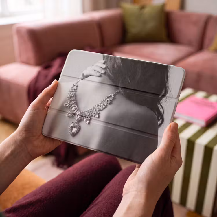 iPad hoes - Vrouw - Ketting - Fashion - Zwart - Wit — 4