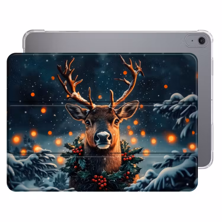 iPad hoes - Hert - Kerst - Winter - Sneeuw - Kerstkrans — 1
