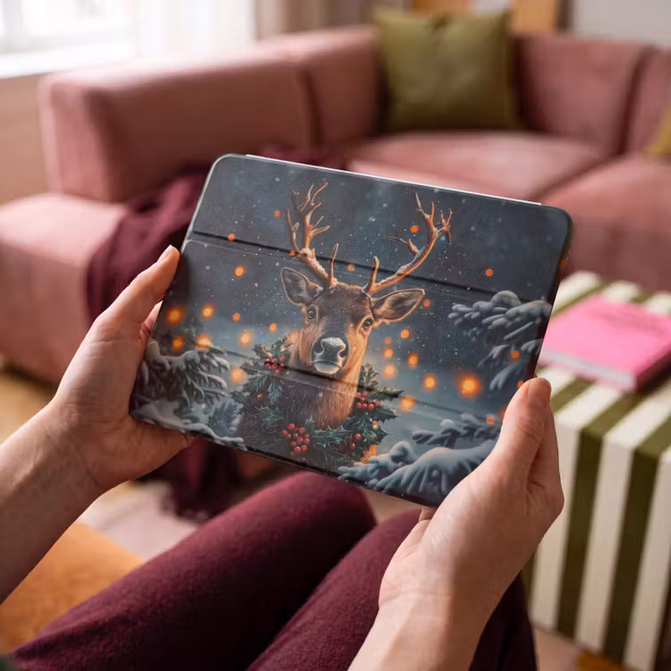 iPad hoes - Hert - Kerst - Winter - Sneeuw - Kerstkrans — 4