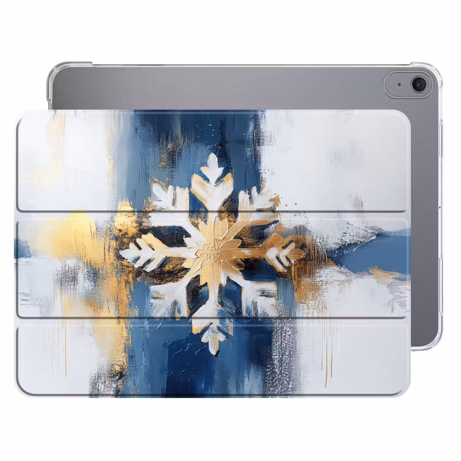 iPad hoes - Abstract - Winter - Sneeuwvlok - Sneeuw - Goud — 1