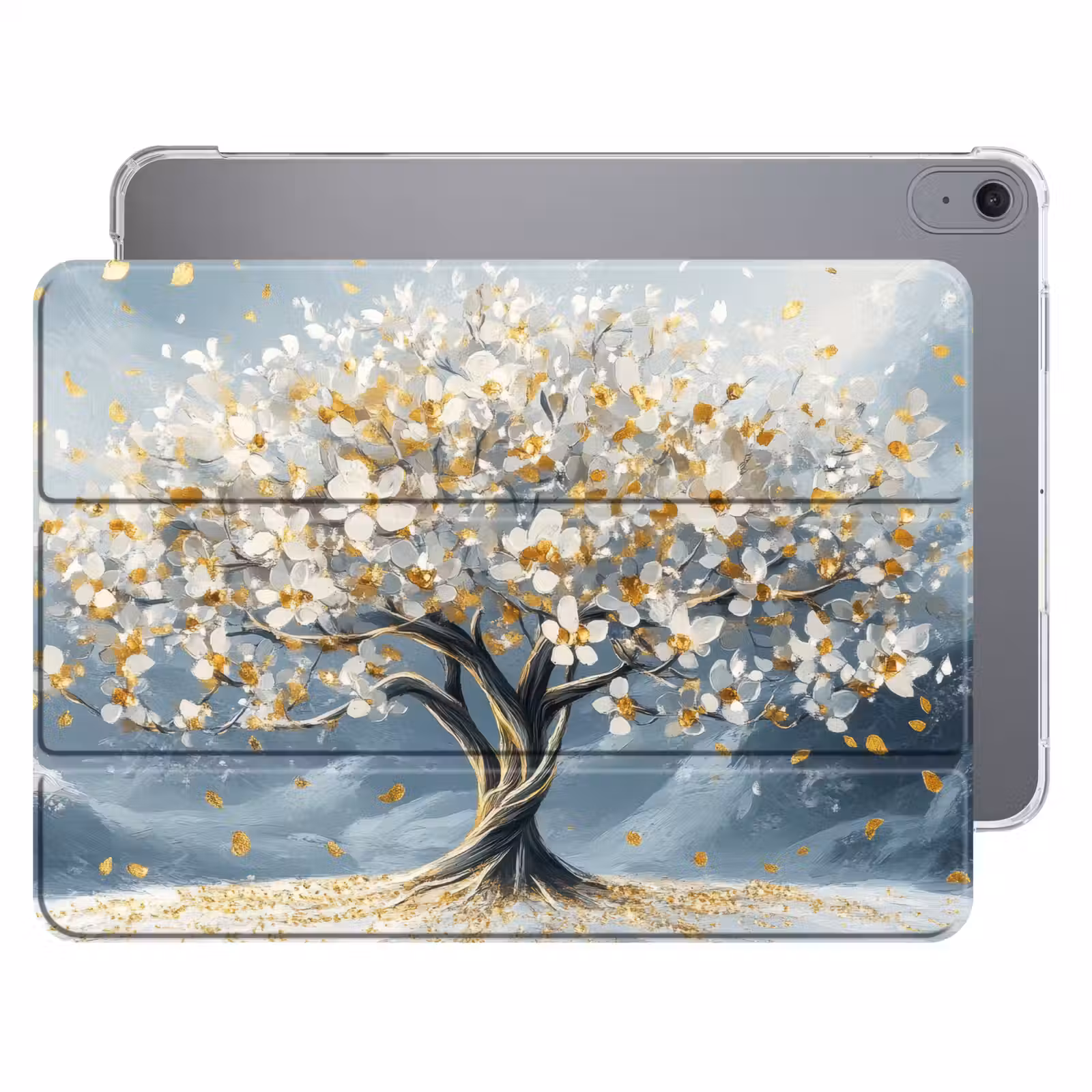 iPad hoes - Boom - Winter - Levensboom - Modern - Goud — 1