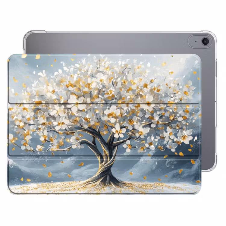 iPad hoes - Boom - Winter - Levensboom - Modern - Goud — 1