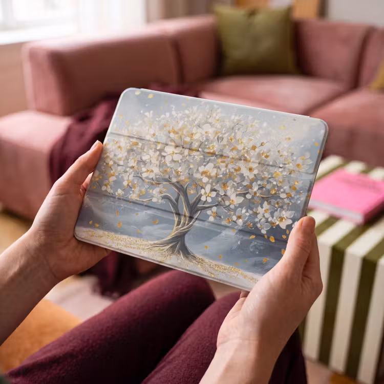 iPad hoes - Boom - Winter - Levensboom - Modern - Goud — 4