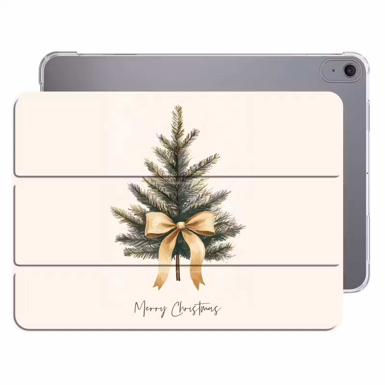 iPad hoes - Kerstboom - Kerst - Merry Christmas - Beige — 1