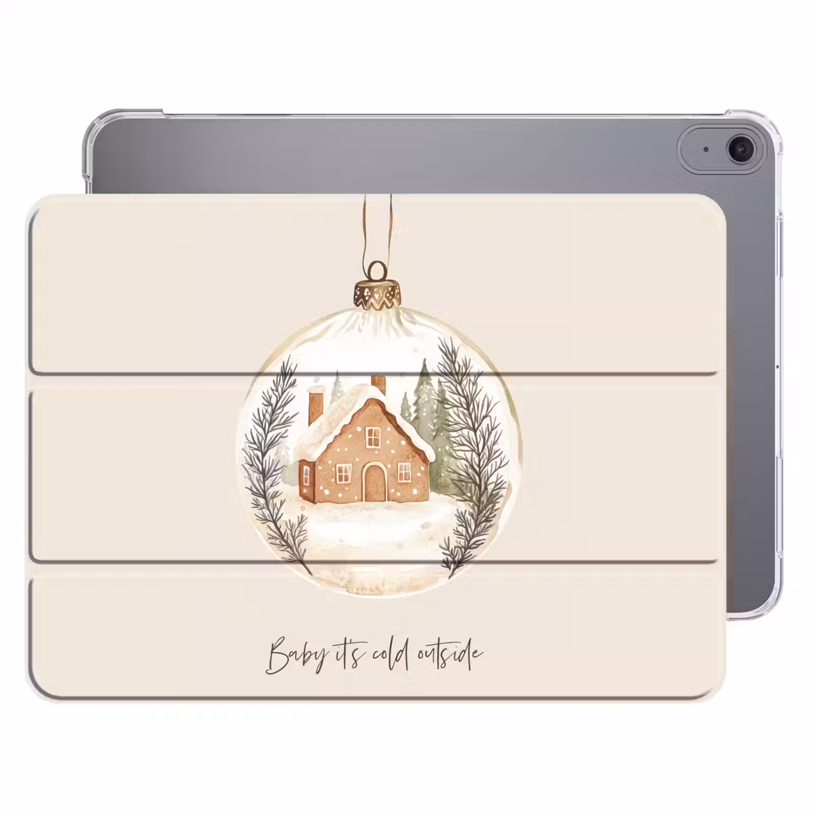 iPad hoes - Quote - Winter - Kerst - Beige - Kerstbal — 1