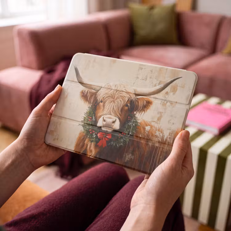iPad hoes - Kerst - Schotse Hooglander - Bruin - Krans — 4