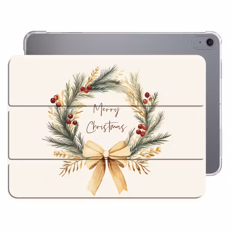 iPad hoes - Kerstkrans - Kerst - Goud - Beige — 1
