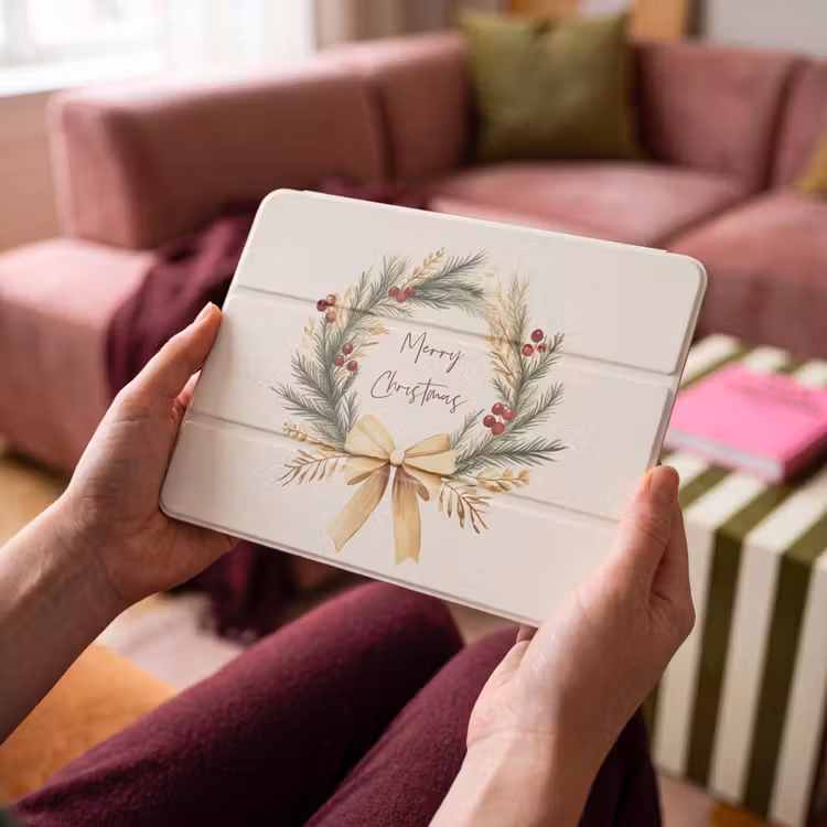 iPad hoes - Kerstkrans - Kerst - Goud - Beige — 4