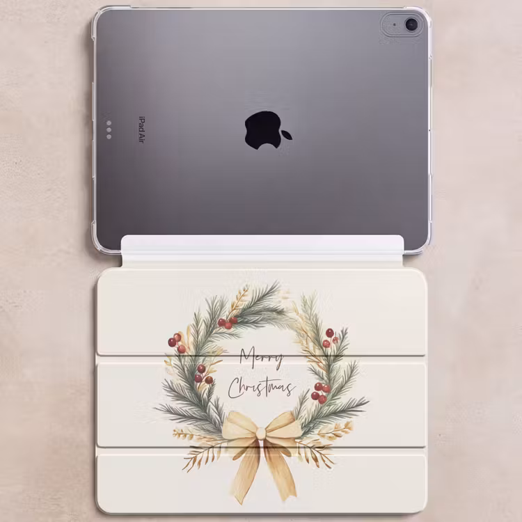 iPad hoes - Kerstkrans - Kerst - Goud - Beige — 6