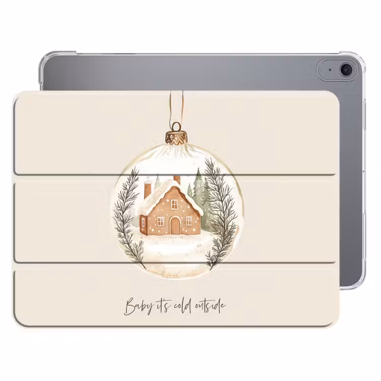 iPad hoes - Quote - Winter - Kerst - Beige - Kerstbal — 1