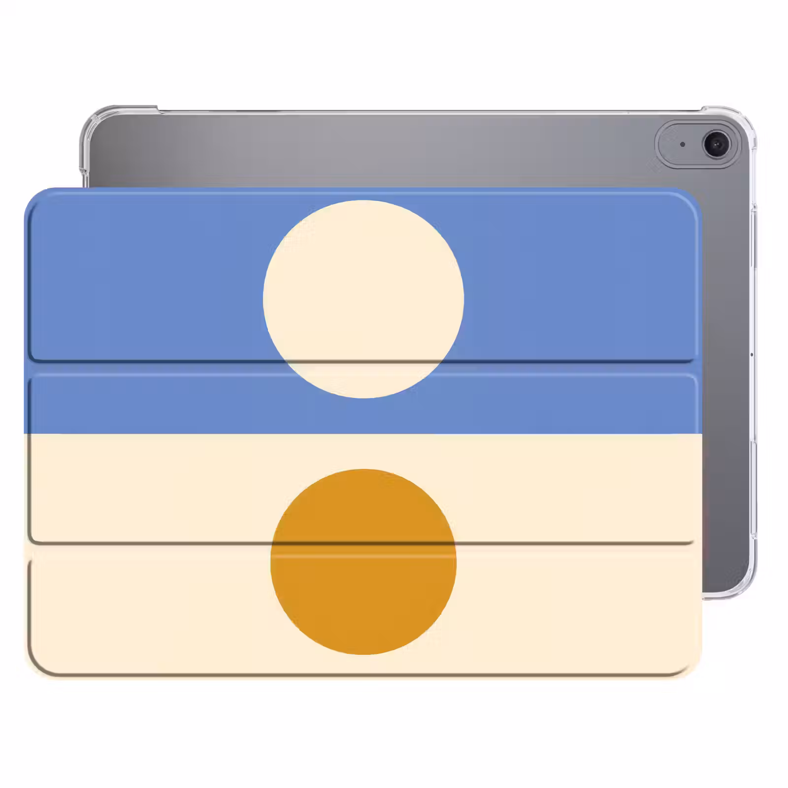 iPad hoes - Cirkels - Symmetrisch - Wit - Blauw- Geel — 1