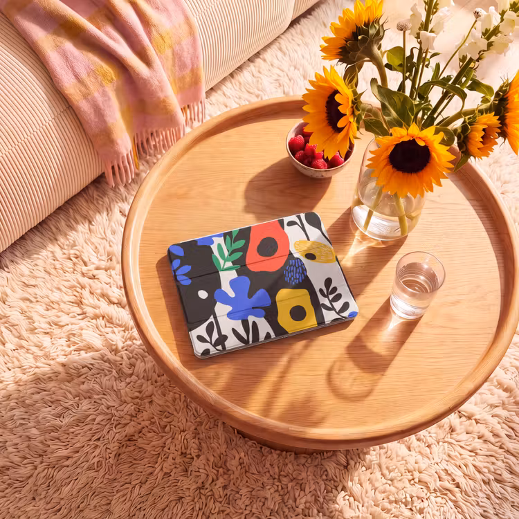 iPad hoes - Bloemen - Bladeren - Abstract - Zwart — 2
