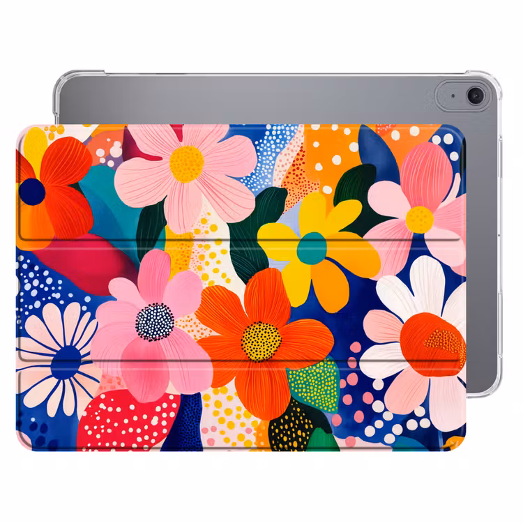 iPad hoes - Bloemen - Kleurrijk - Stippen — 1