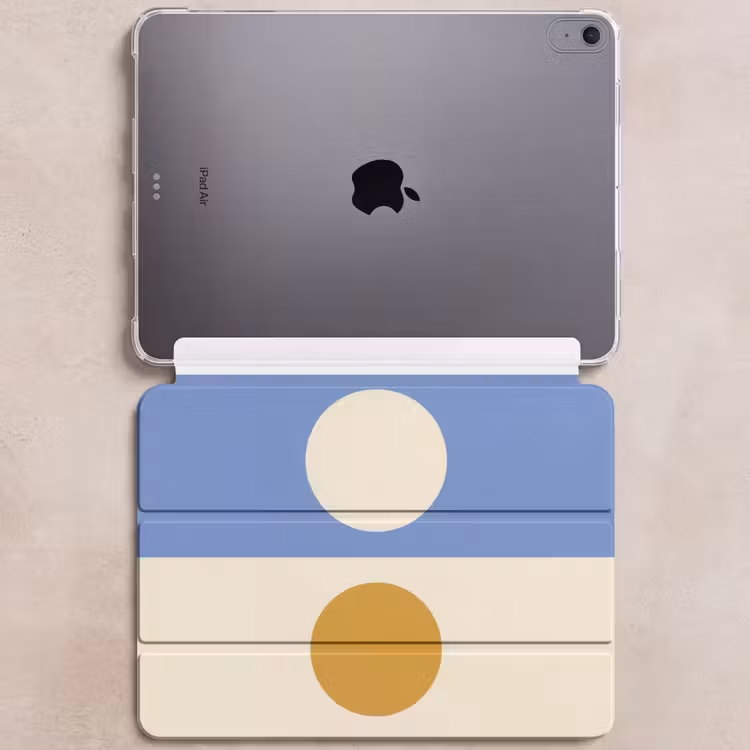 iPad hoes - Cirkels - Symmetrisch - Wit - Blauw- Geel — 6