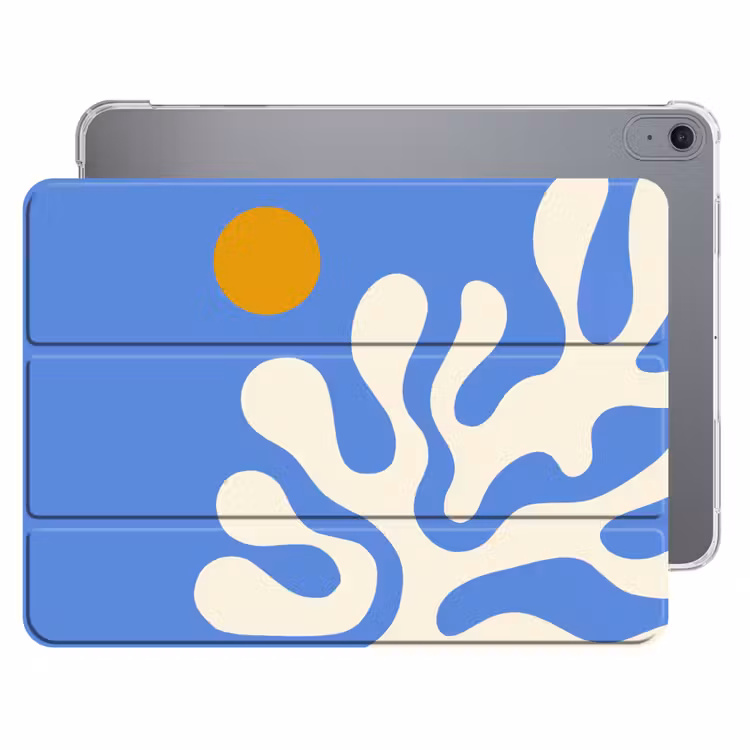 iPad hoes - Minimalistisch - Organisch patroon - Blauw — 1