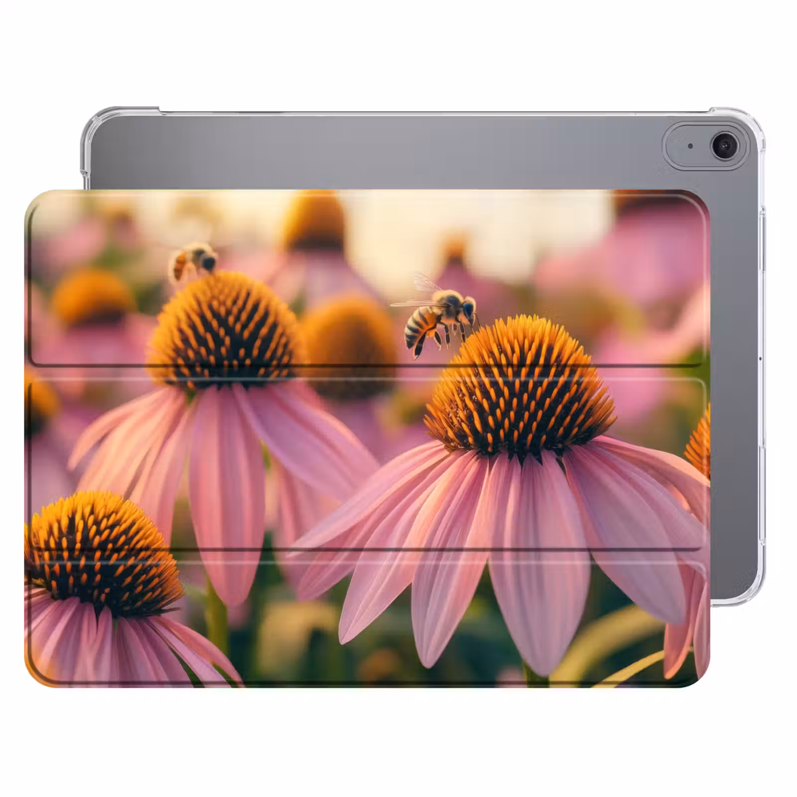 iPad hoes - Bloemen - Paars - Bijen — 1