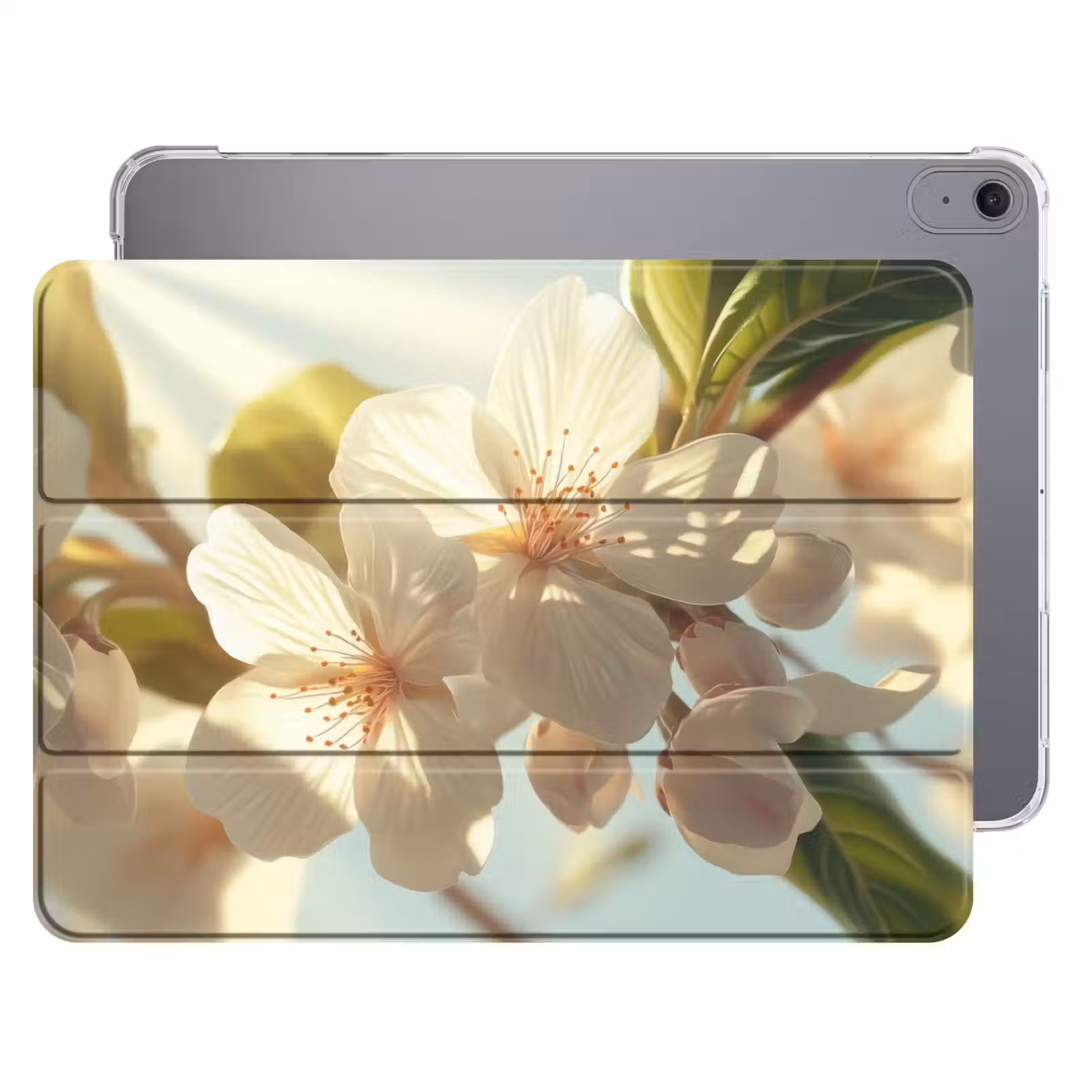 iPad hoes - Bloesems - Wit - Zonnestralen - Bloemblaadjes — 1