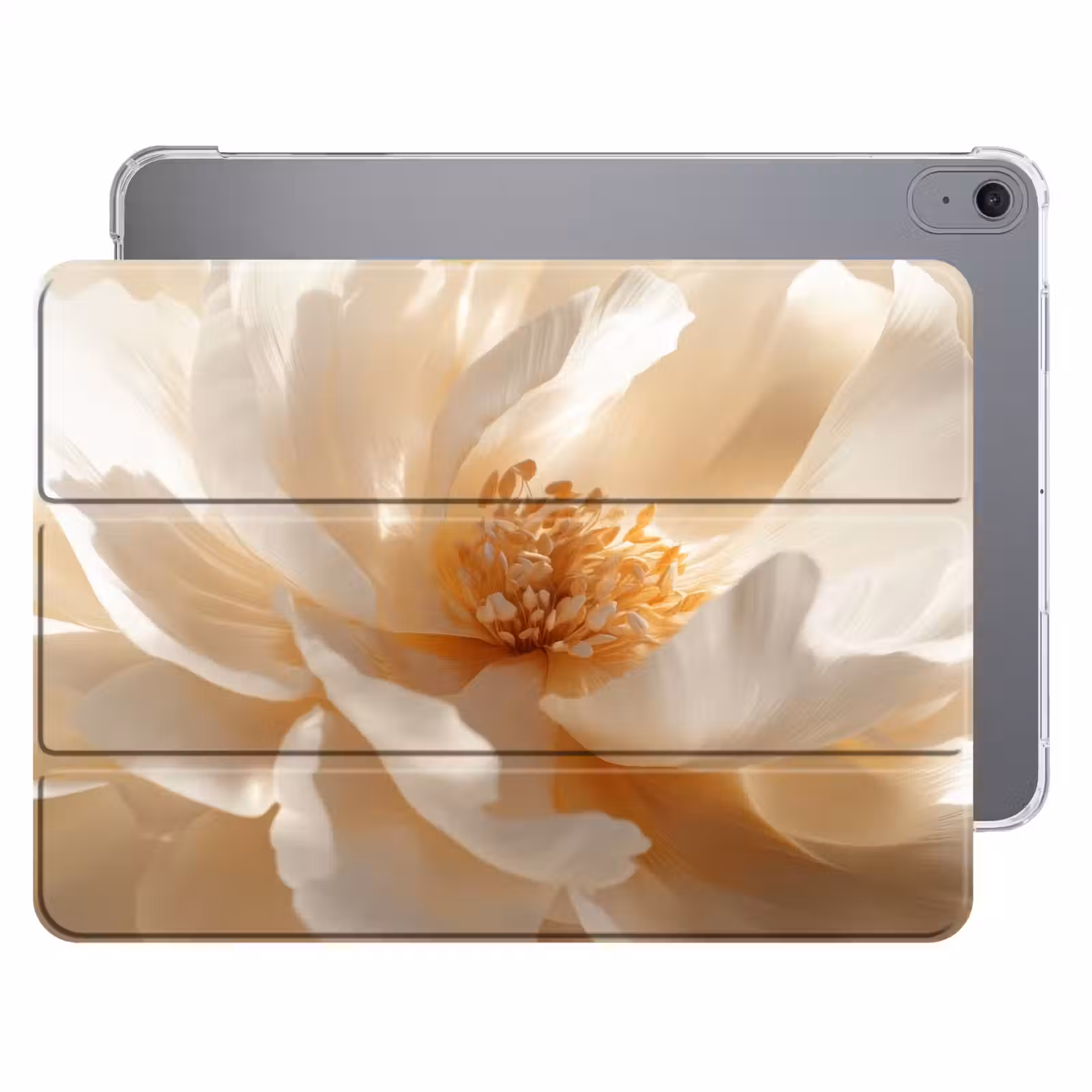 iPad hoes - Close up - Pioenroos - Wit — 1