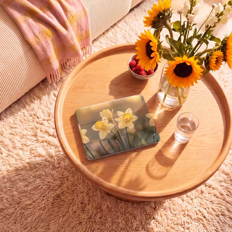 iPad hoes - Bloemen - Geel - Wazig — 2