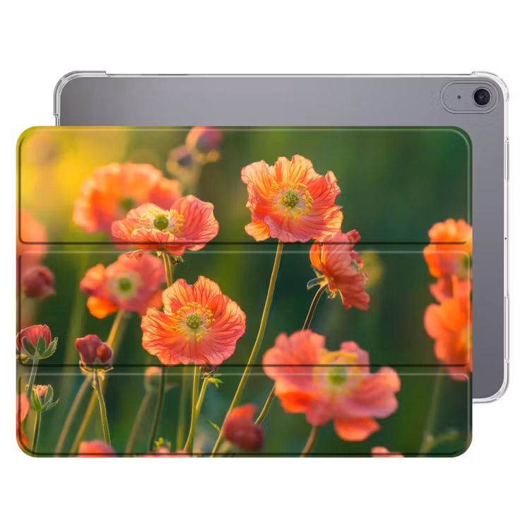 iPad hoes - Bloemenveld - Zonnestralen - Oranje — 1
