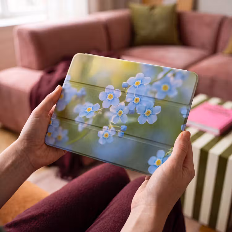 iPad hoes - Bloemetjes - Blauw - Vergeet mij nietjes — 4